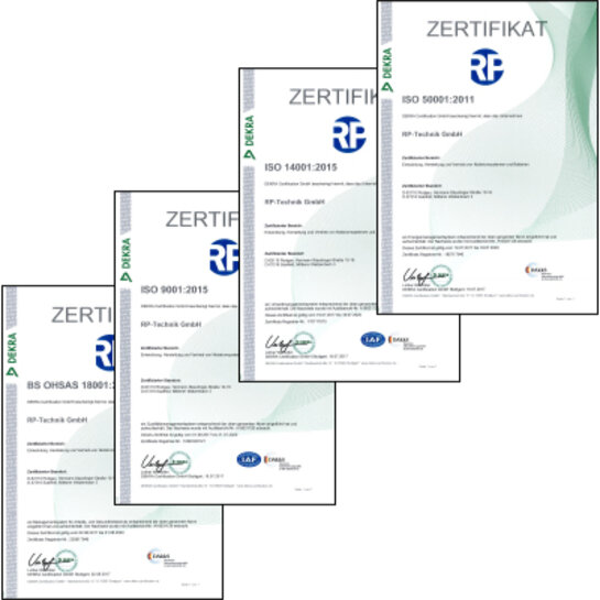 Certificates from RP-Technik
